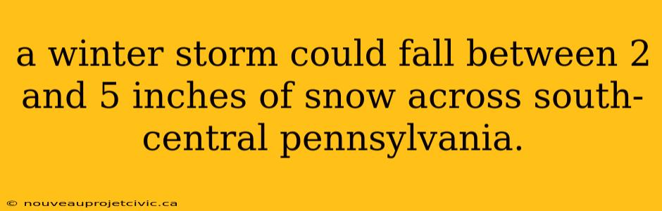 a winter storm could fall between 2 and 5 inches of snow across south-central pennsylvania.