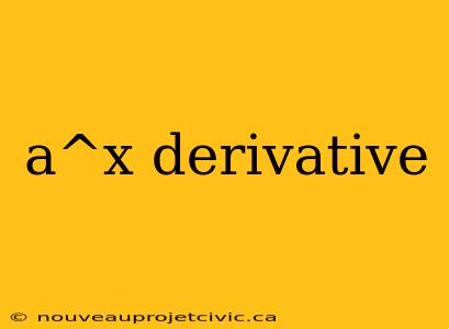 a^x derivative