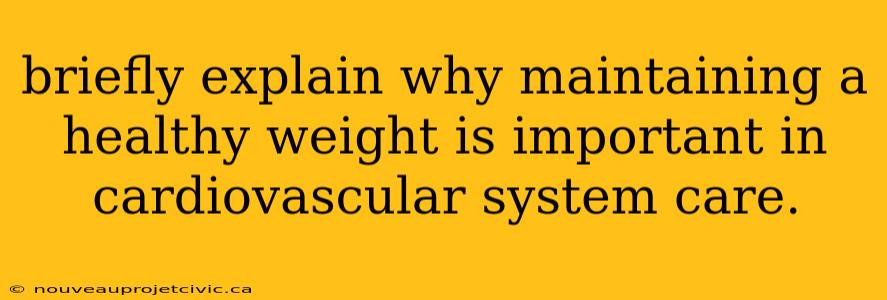 briefly explain why maintaining a healthy weight is important in cardiovascular system care.