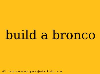 build a bronco