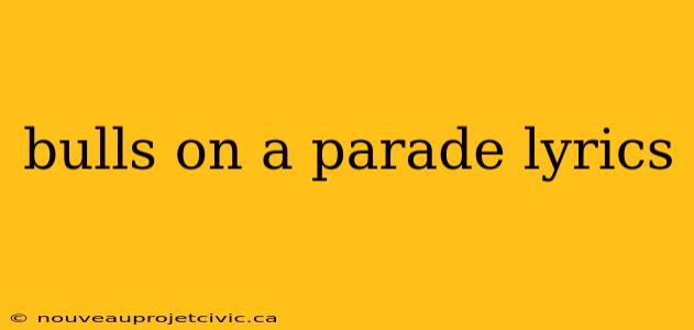 bulls on a parade lyrics