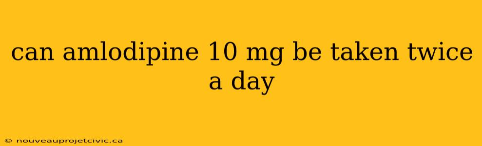 can amlodipine 10 mg be taken twice a day