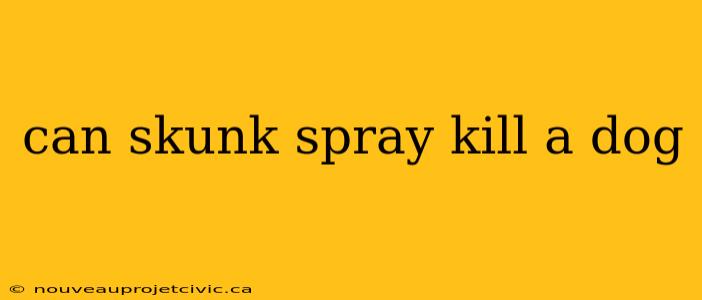 can skunk spray kill a dog