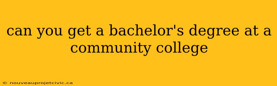 can you get a bachelor's degree at a community college