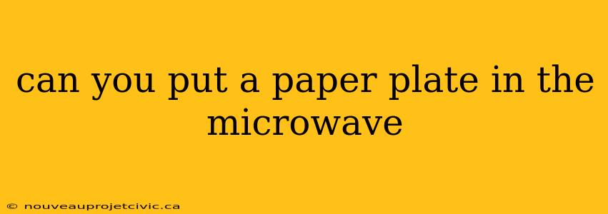 can you put a paper plate in the microwave