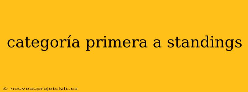 categoría primera a standings