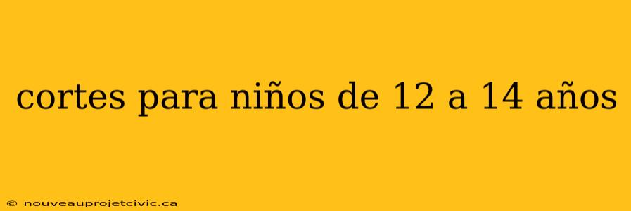 cortes para niños de 12 a 14 años