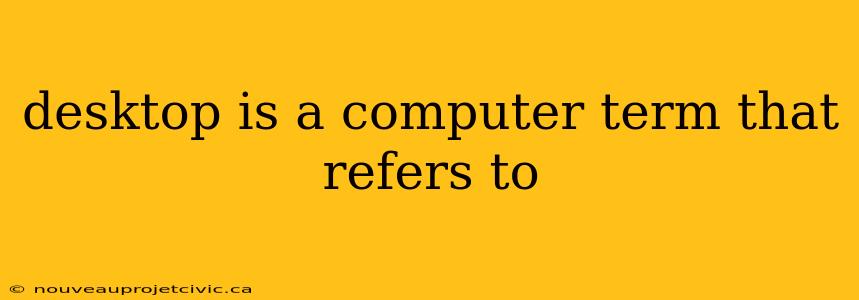 desktop is a computer term that refers to