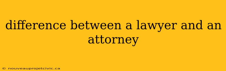 difference between a lawyer and an attorney