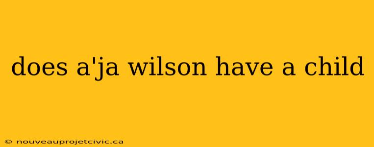 does a'ja wilson have a child