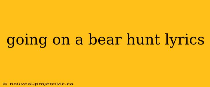 going on a bear hunt lyrics