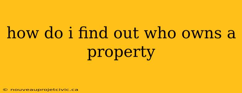 how do i find out who owns a property