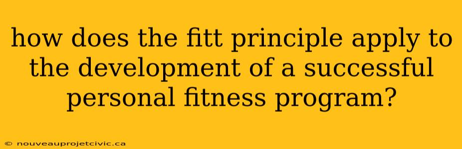 how does the fitt principle apply to the development of a successful personal fitness program?