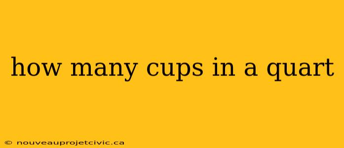 how many cups in a quart