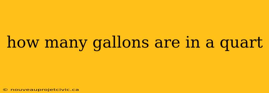 how many gallons are in a quart