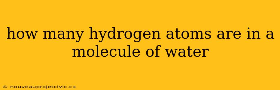 how many hydrogen atoms are in a molecule of water