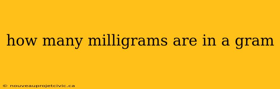 how many milligrams are in a gram