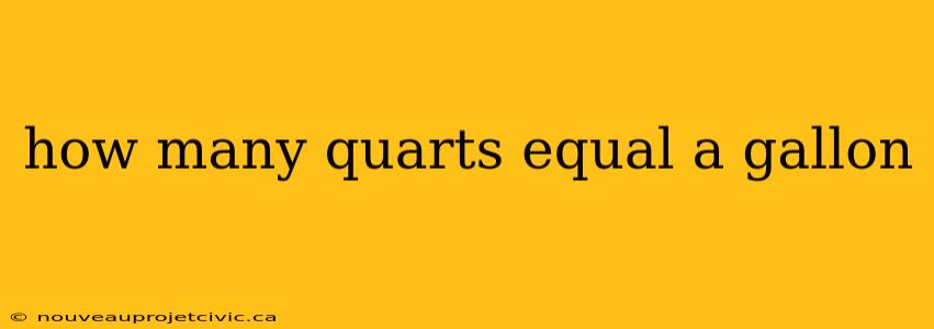 how many quarts equal a gallon