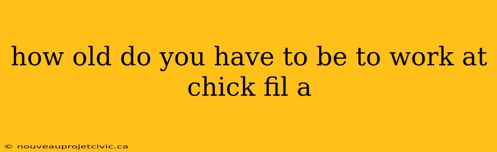 how old do you have to be to work at chick fil a