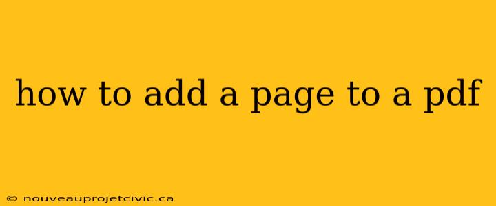 how to add a page to a pdf