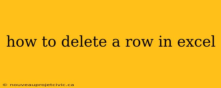 how to delete a row in excel