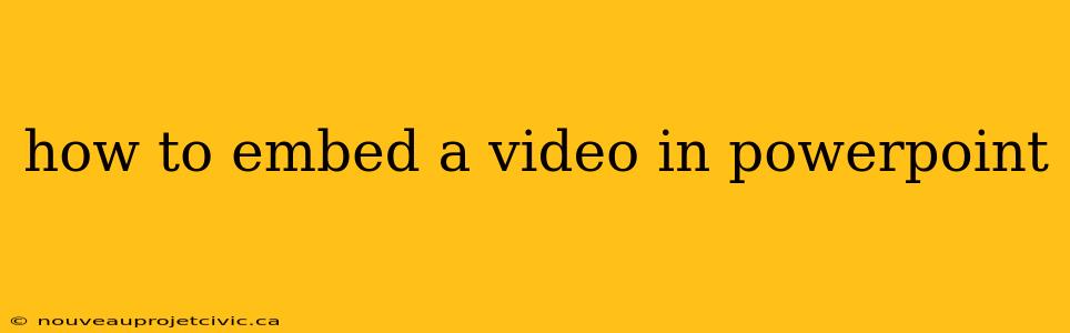 how to embed a video in powerpoint