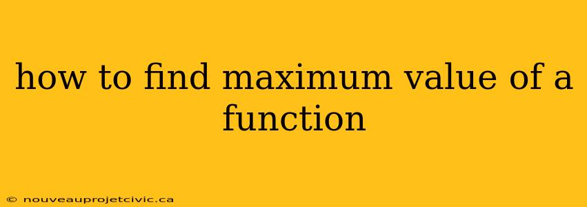 how to find maximum value of a function