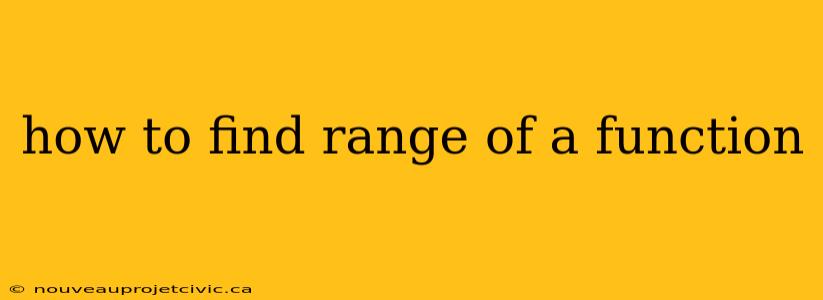 how to find range of a function