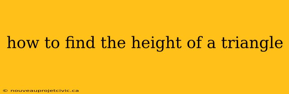 how to find the height of a triangle