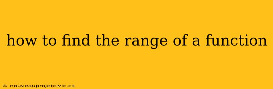 how to find the range of a function