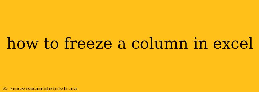 how to freeze a column in excel