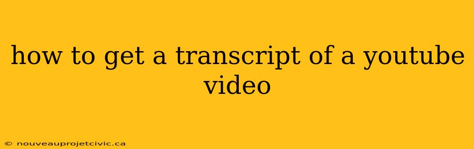 how to get a transcript of a youtube video