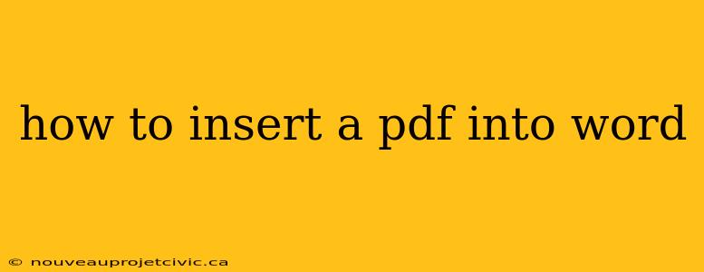 how to insert a pdf into word