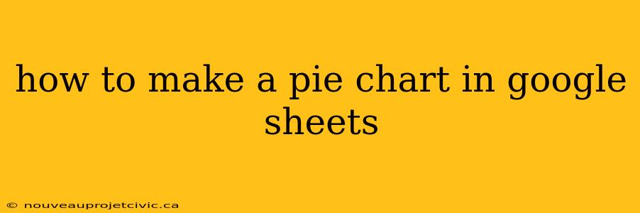 how to make a pie chart in google sheets