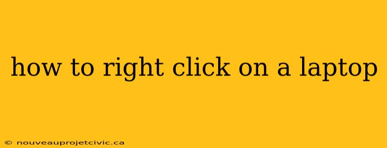 how to right click on a laptop