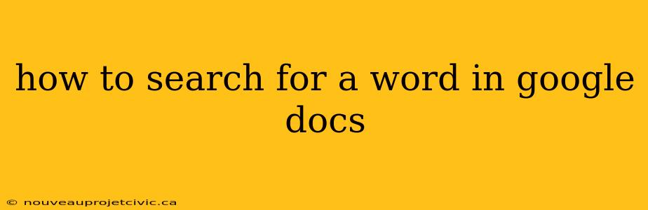 how to search for a word in google docs