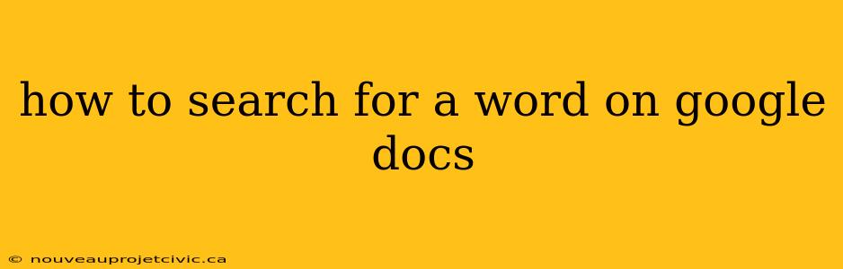 how to search for a word on google docs