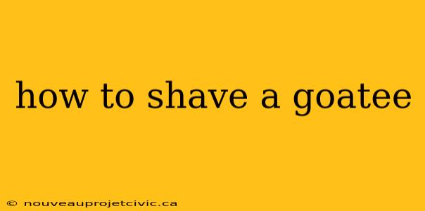 how to shave a goatee