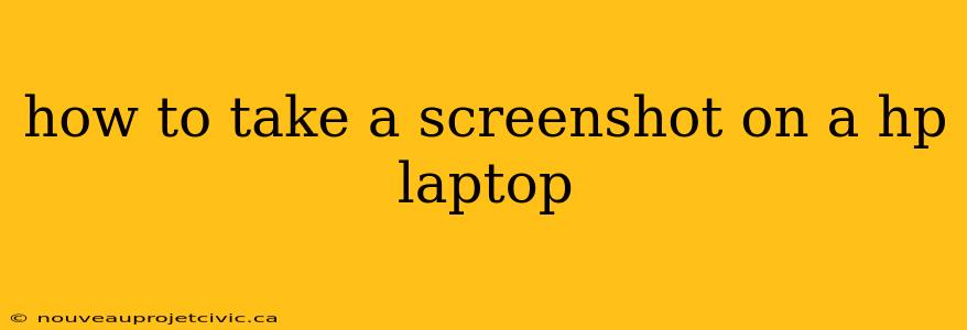 how to take a screenshot on a hp laptop