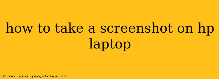 how to take a screenshot on hp laptop