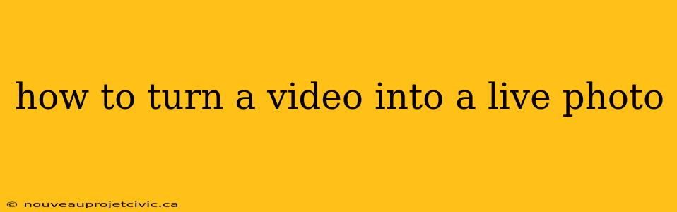 how to turn a video into a live photo