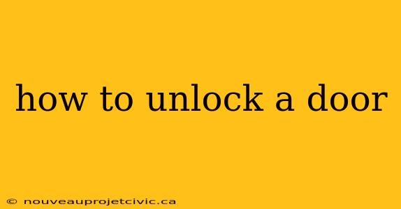 how to unlock a door