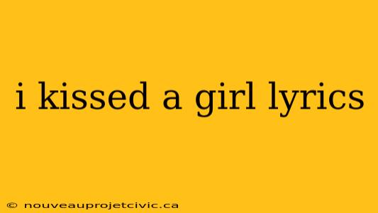 i kissed a girl lyrics