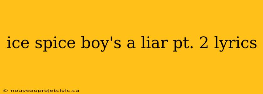 ice spice boy's a liar pt. 2 lyrics