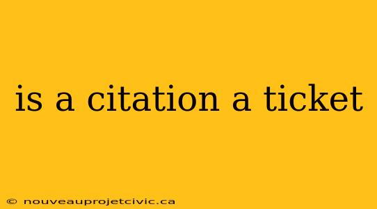 is a citation a ticket