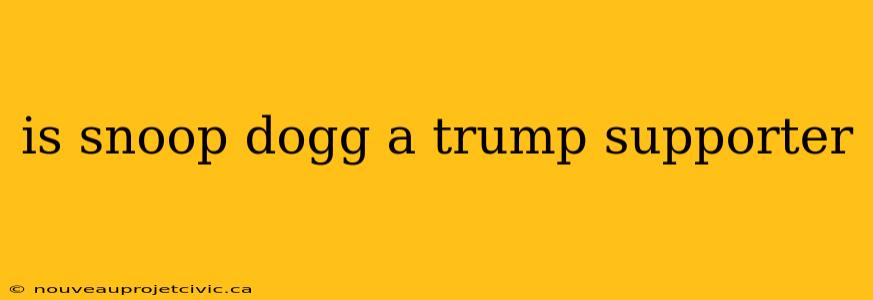 is snoop dogg a trump supporter