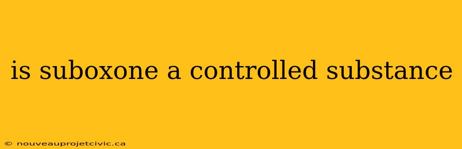 is suboxone a controlled substance