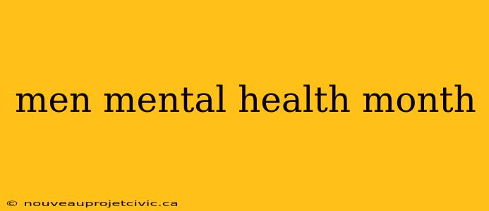 men mental health month