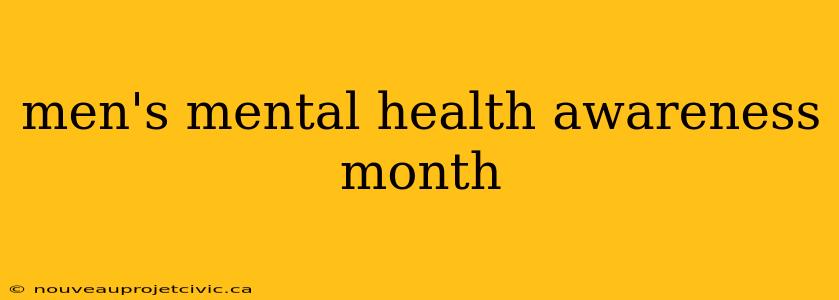 men's mental health awareness month