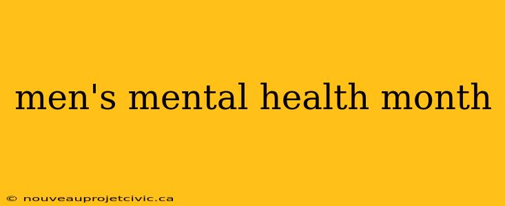 men's mental health month